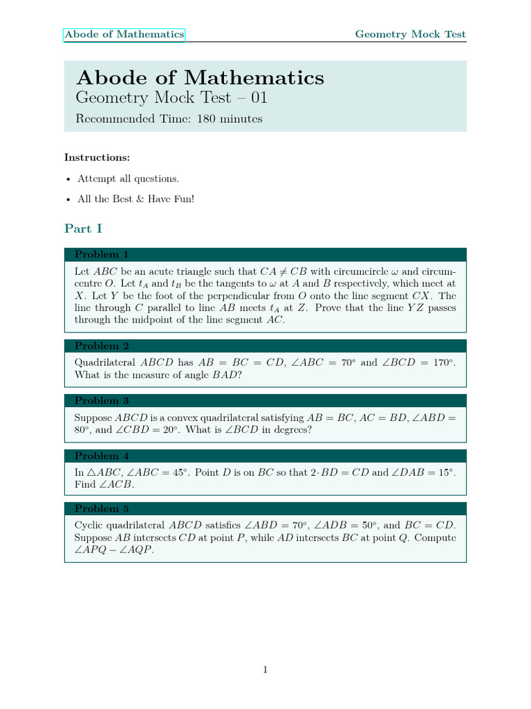 HMMT Spring 2021 Geometry Problems | PDF | Circle | Elementary Geometry