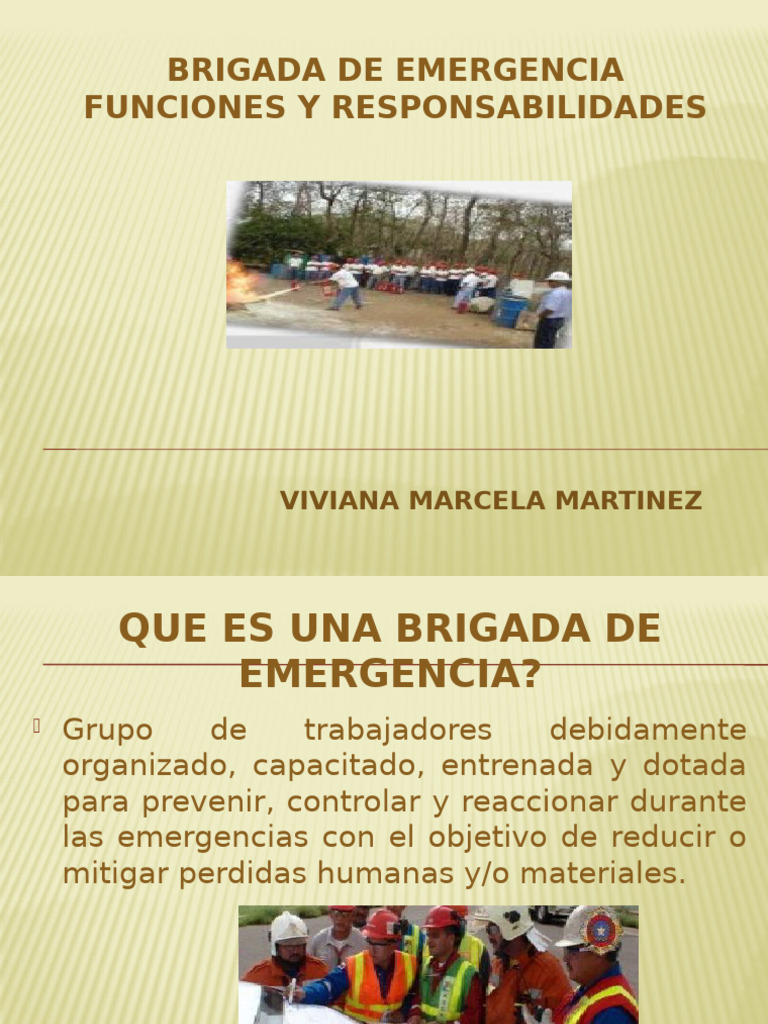 Funciones de la Brigada de Emergencia | PDF | Primeros auxilios