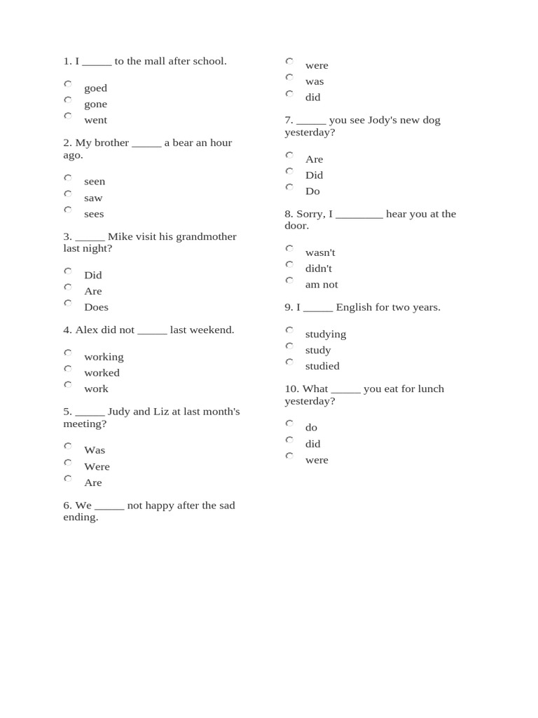 Past Tense Practice Exercises | PDF | Chess Theory | Chess