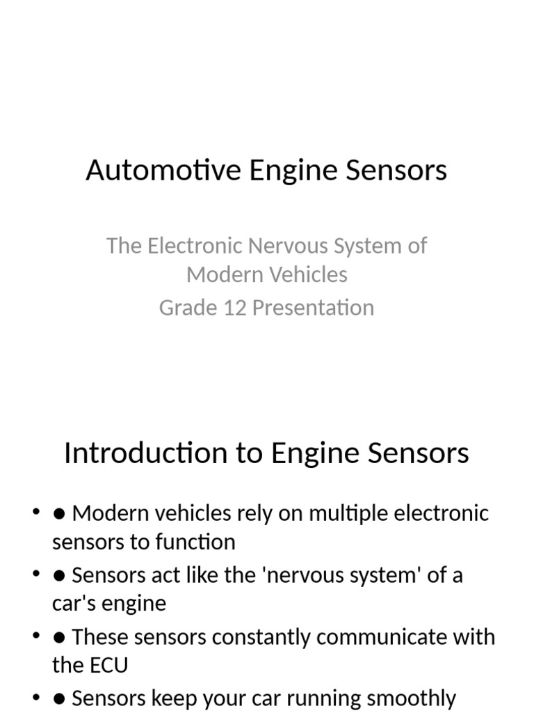 Understanding Automotive Engine Sensors | PDF