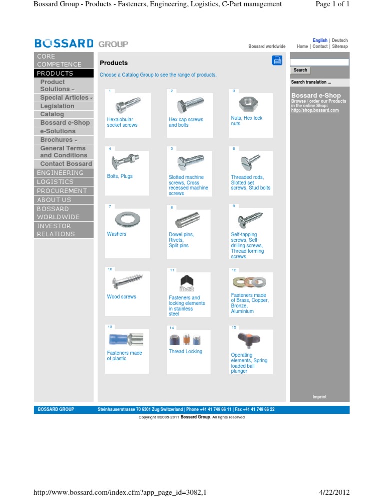 HTTP WWW - Bossard.com Index | PDF | Business | Technology & Engineering