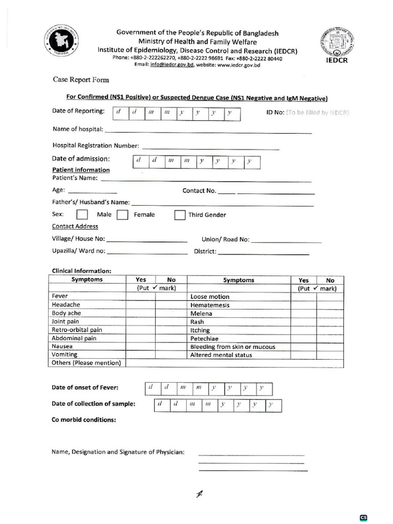 Case Report Form | PDF