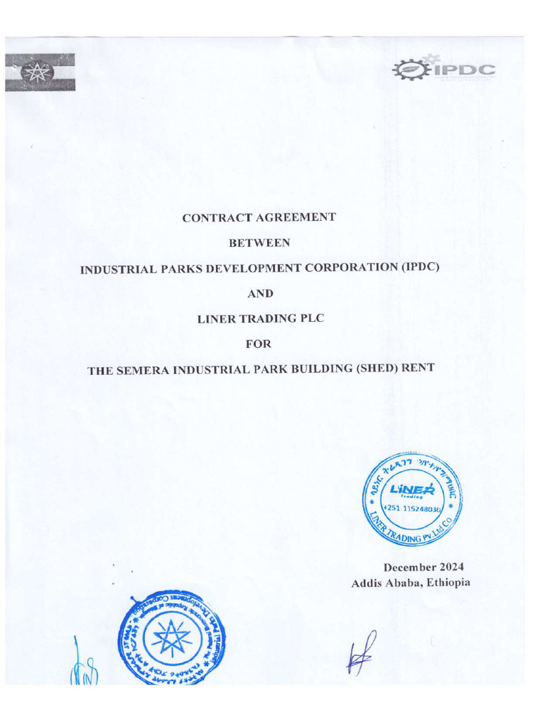 Contract Agreement Between Liner and IPDC - Compressed | PDF