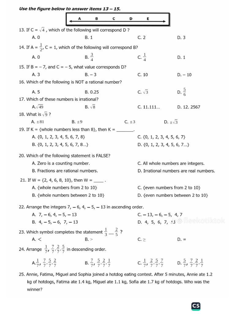 Reviewer Math 7 | PDF