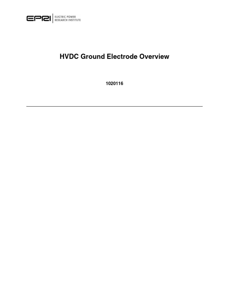 HVDC Ground Electrode Overview | PDF | High Voltage Direct Current ...