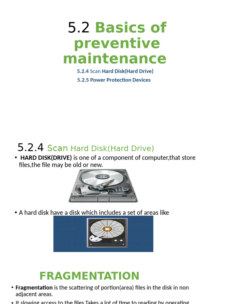 Hard Disk Maintenance & Power Protection | PDF