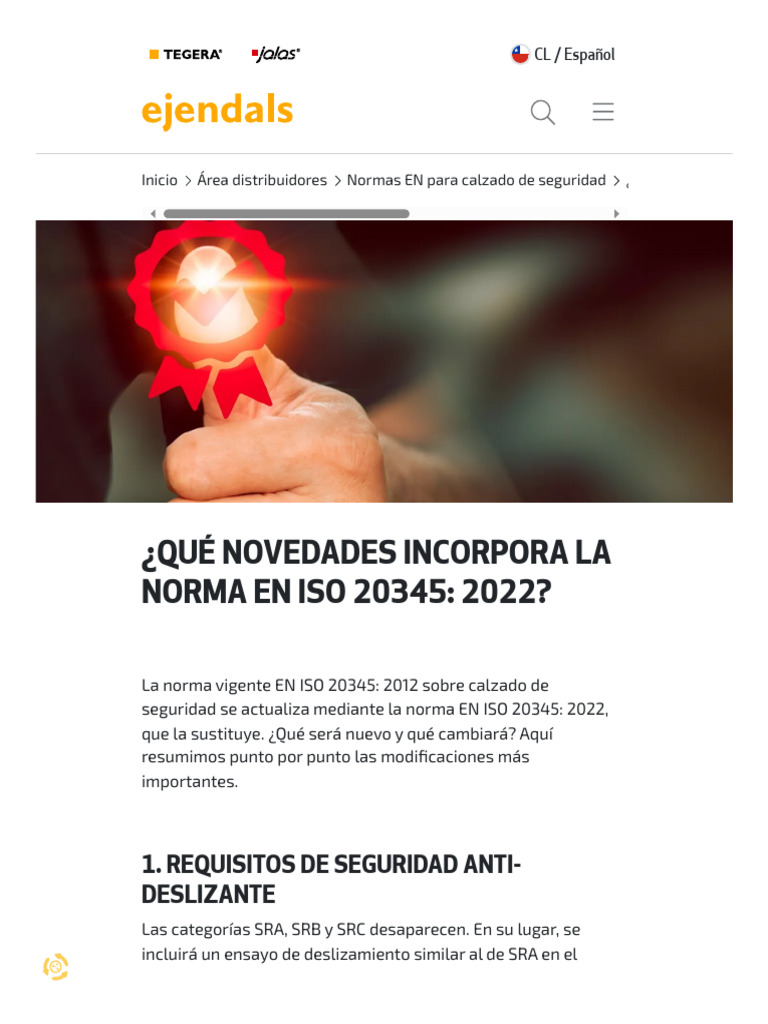 Cambios en la norma EN ISO 20345:2022 | PDF