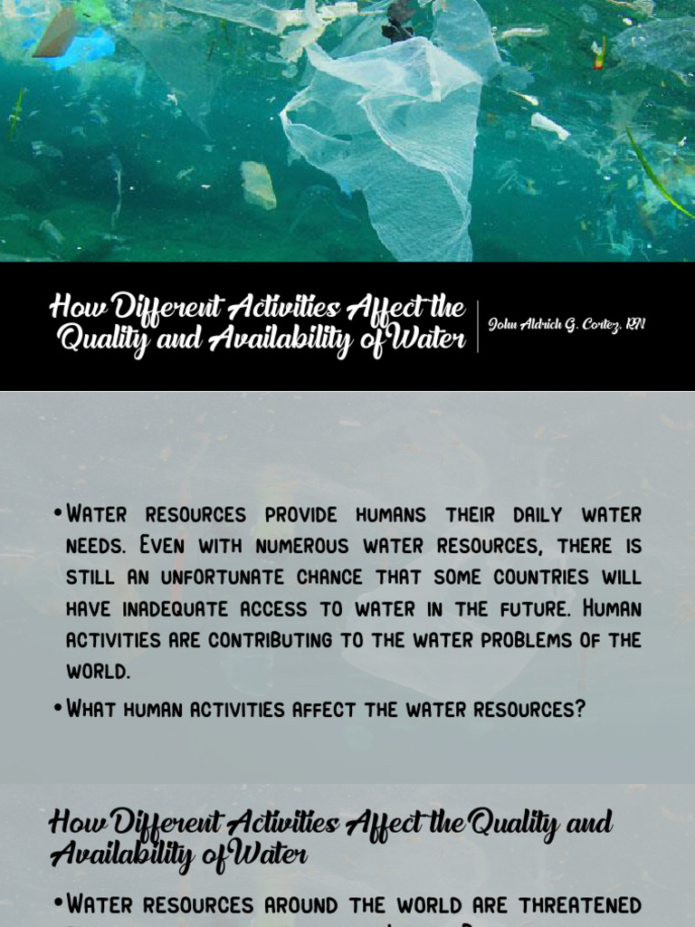 Impact of Human Activities on Water Quality | PDF | Water Conservation ...