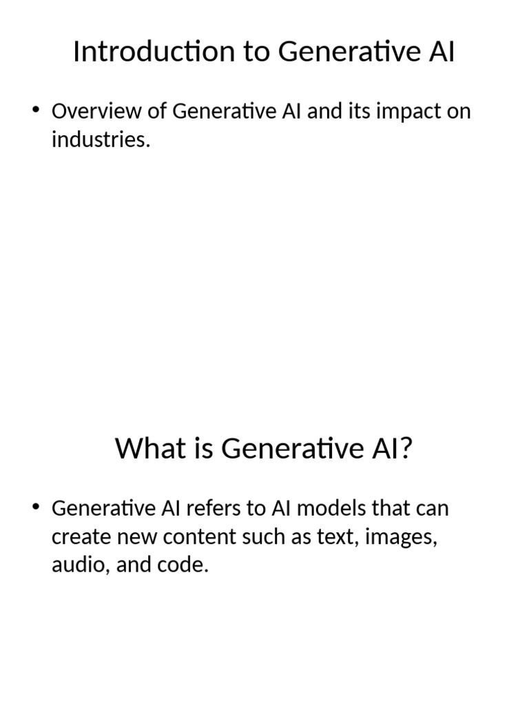 Generative AI Overview and Applications | PDF