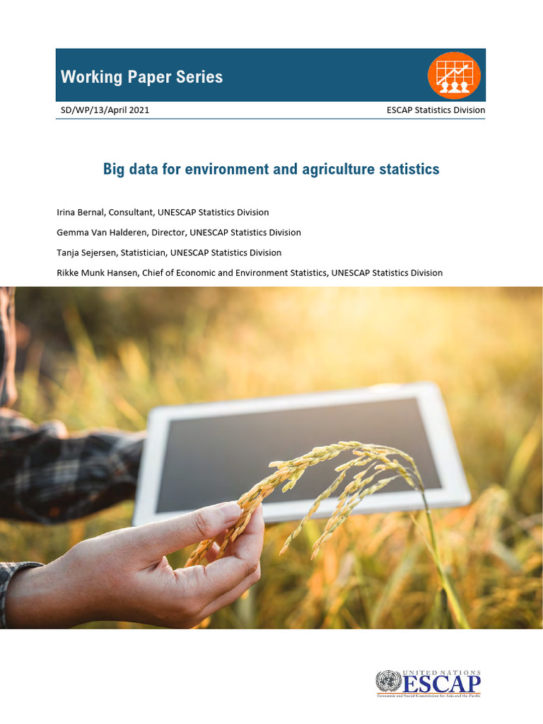 ESCAP 2021 WP Big Data For Environment Agricutural Statistic | PDF ...
