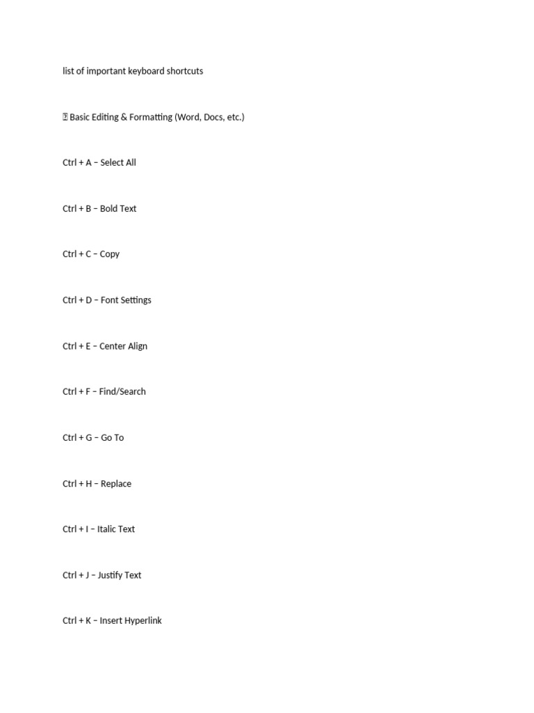 Essential Keyboard Shortcuts Guide | PDF | Control Key | Graphic Design