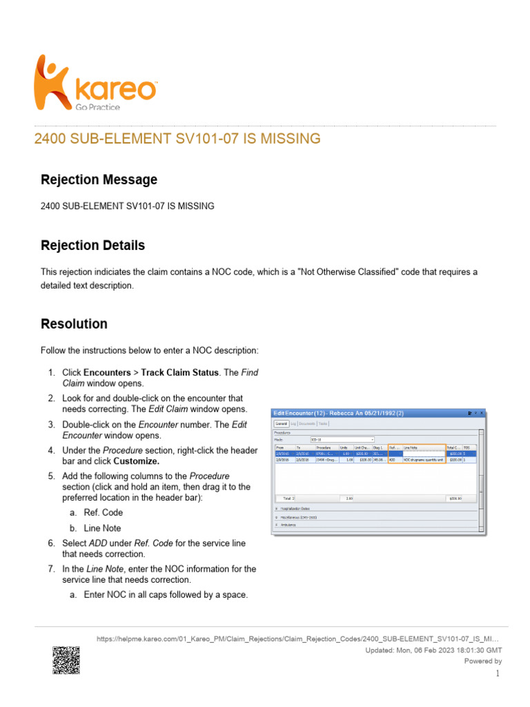 Resolving Missing SV101-07 Sub-Element | PDF