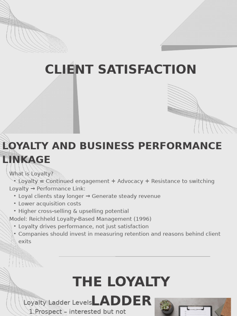 Client Satisfaction Unit 2 | PDF | Customer Satisfaction | Customer ...