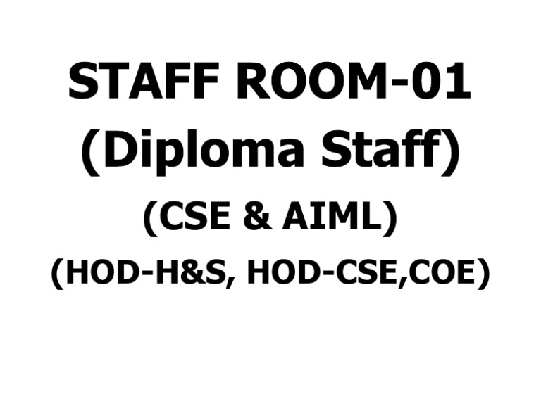 Staff Room | PDF