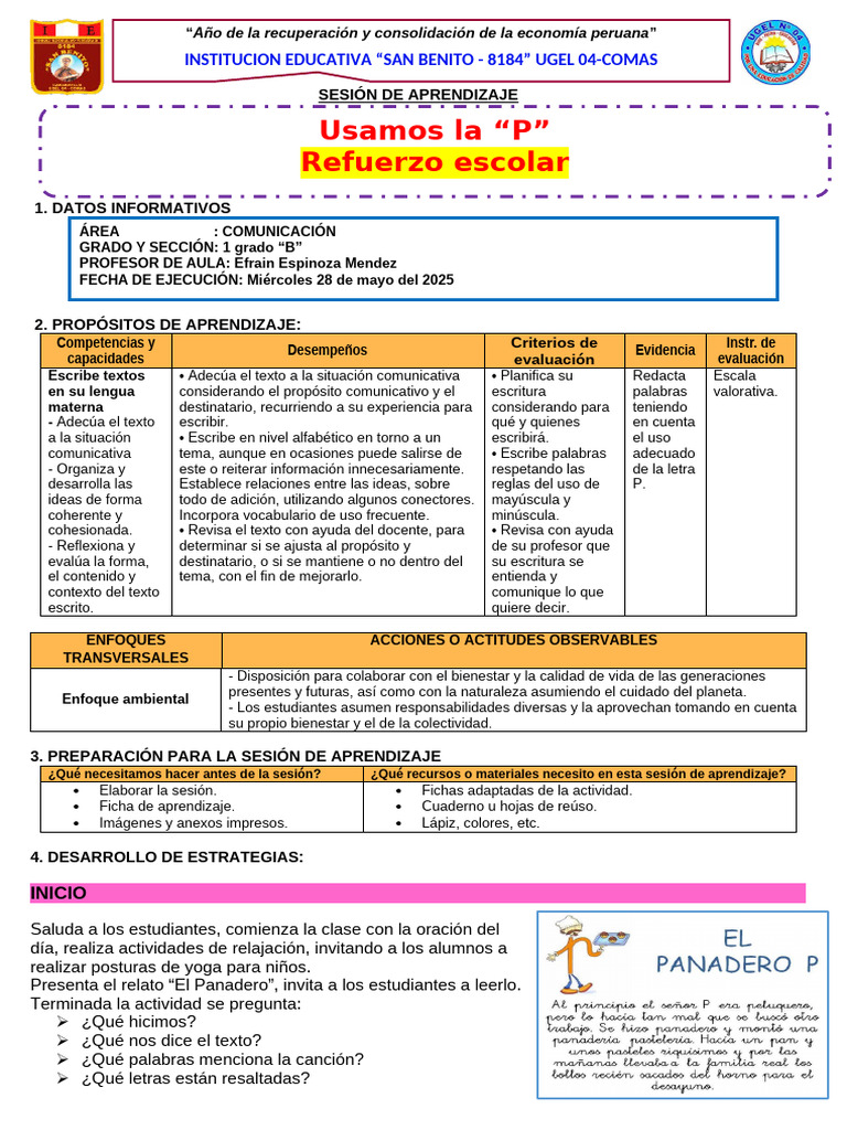 Estrategias de Escritura para Primer Grado | PDF | Maestros | Aprendizaje