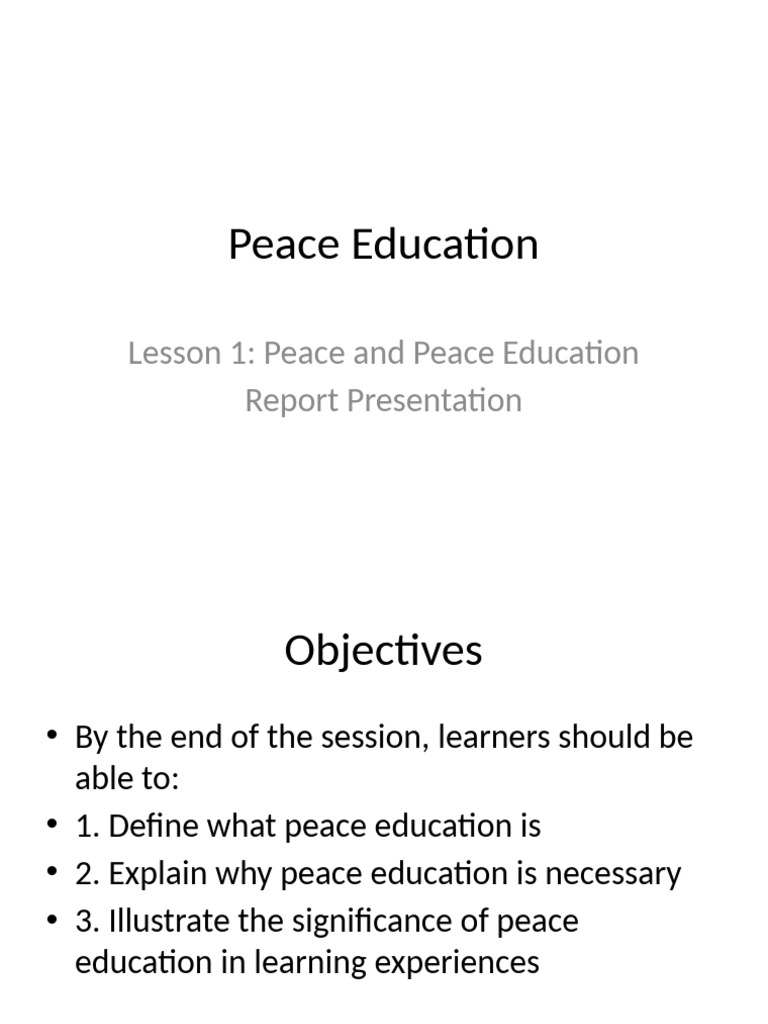 Understanding Peace Education Concepts | PDF