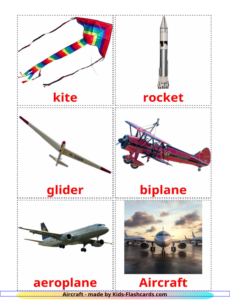 Airplane Flashcards for Kids | PDF