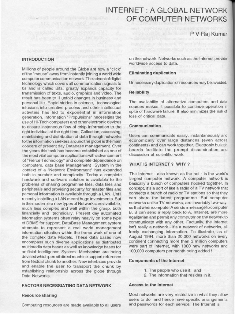 Understanding the Global Internet Network | PDF | Internet | Computer ...