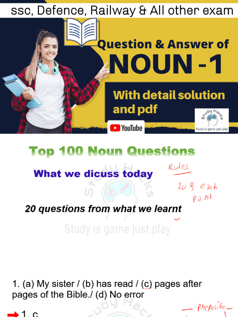 Noun Question Part 1 | PDF