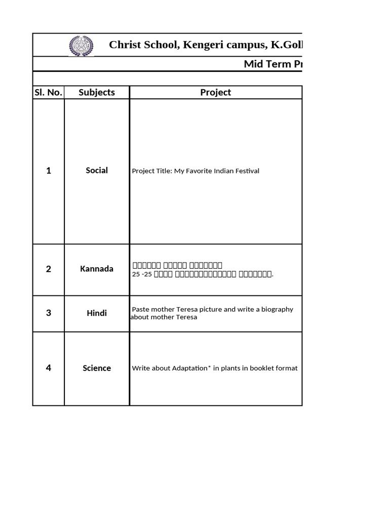 Grade IV Project Guidelines | PDF