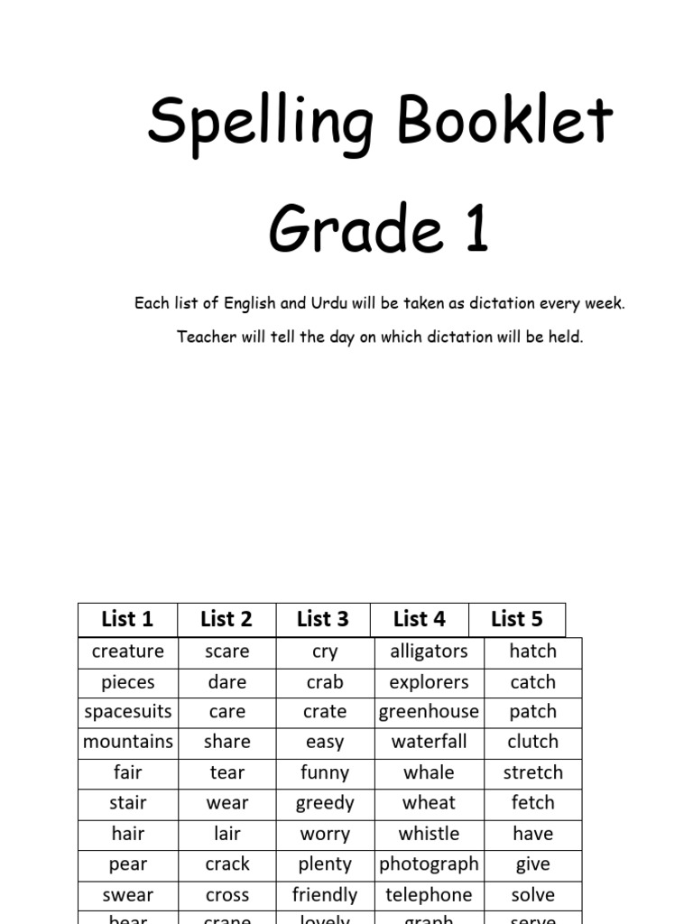 Spelling Booklet - Term 2 | PDF