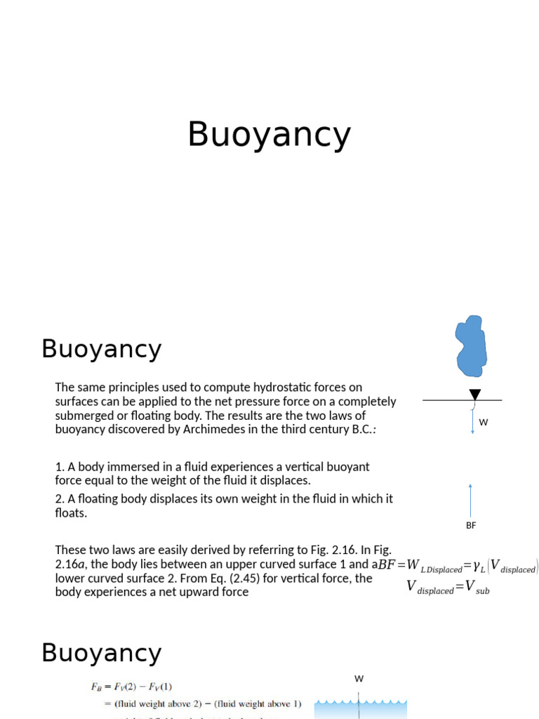Understanding Buoyancy Principles | PDF | Buoyancy | Soft Matter