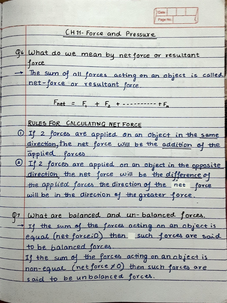 Understanding Net Force and Pressure | PDF