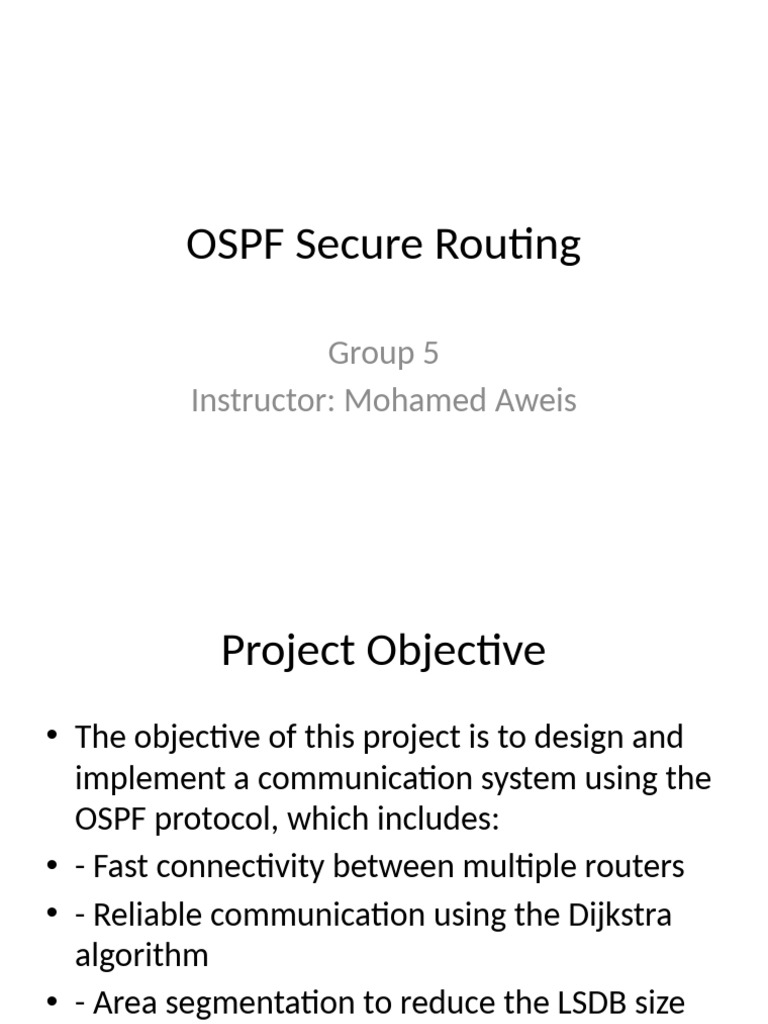OSPF Presentation Group5 Visual | PDF | Computer Network | Router ...