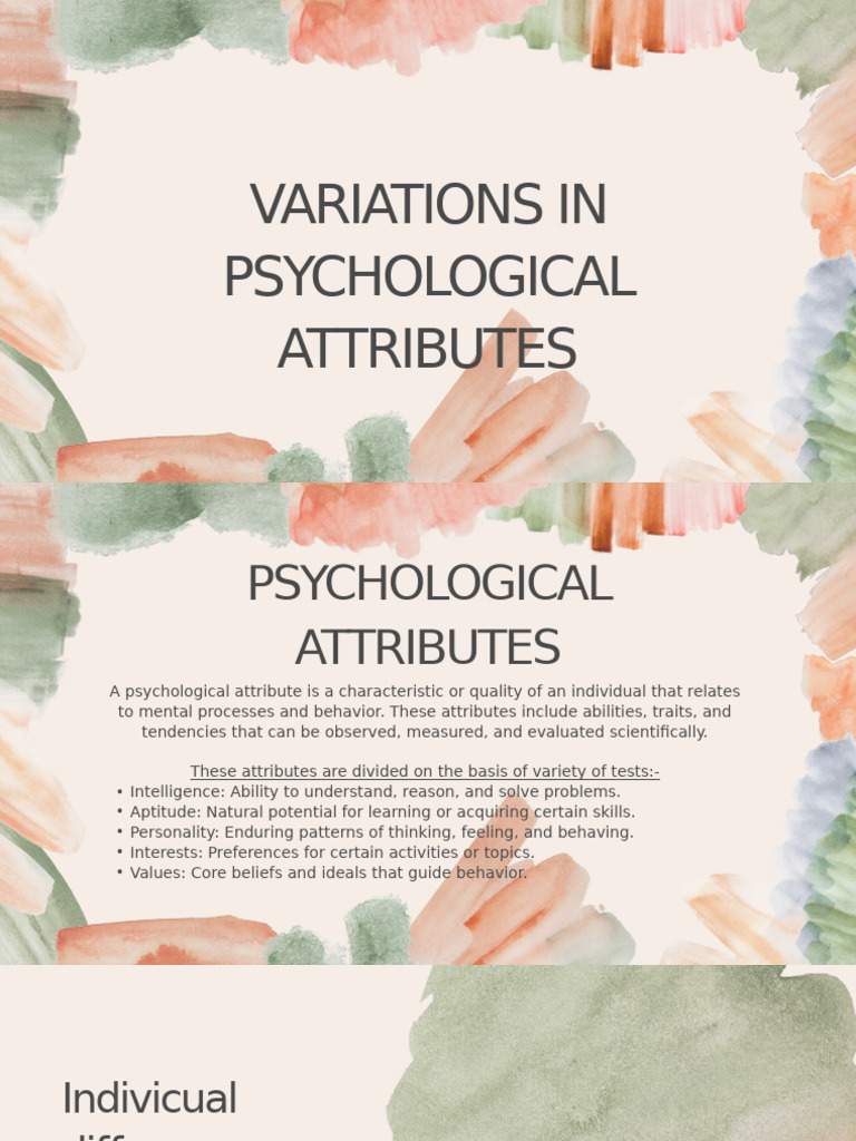 Variations in Psychological Attributes | PDF | Psychology | Behavior