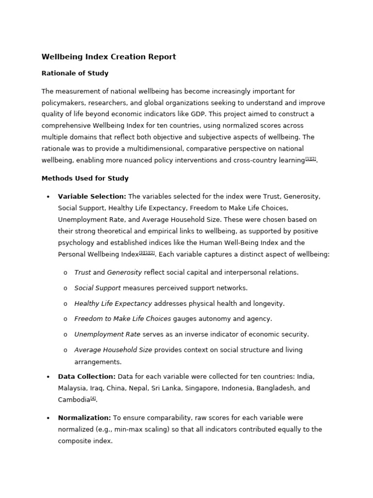 National Wellbeing Index Report | PDF | Well Being | Quality Of Life