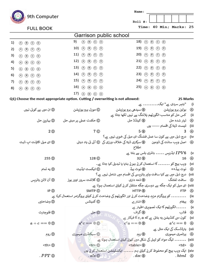 9 Computer - Urdu 17.3.25 Final | PDF