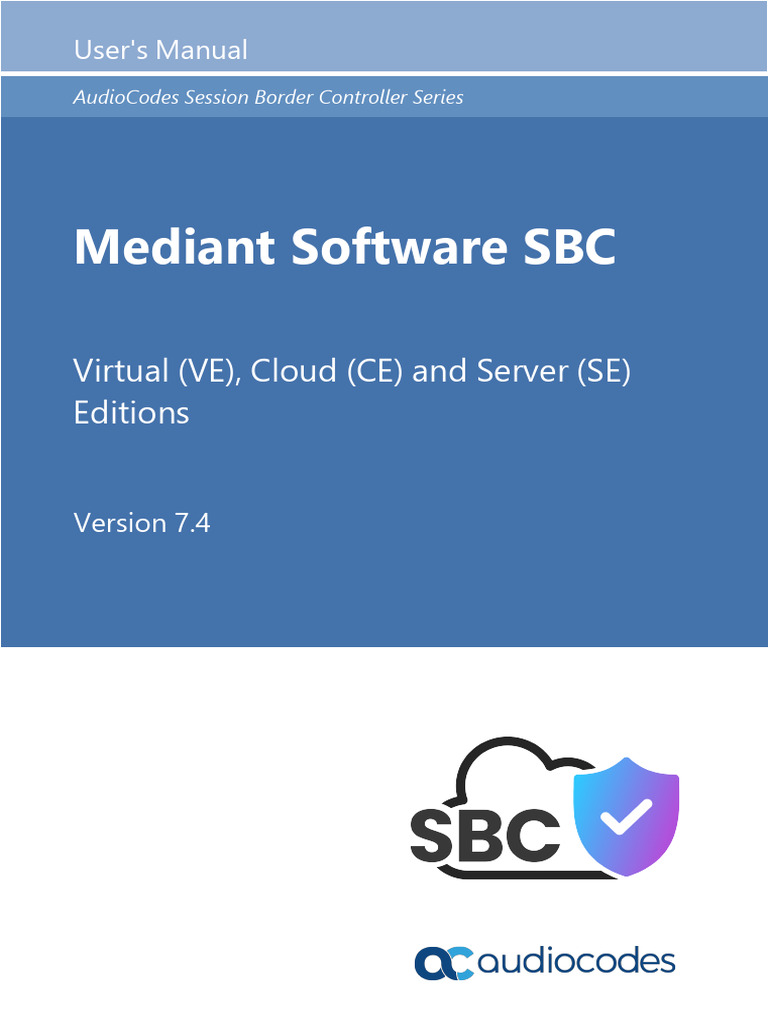 Mediant Software SBC User Manual 7.4 | PDF | Command Line Interface ...