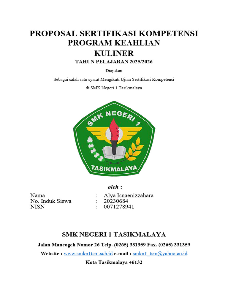 Proposal Sertifikasi Kompetensi Kuliner | PDF | Foods | Cooking