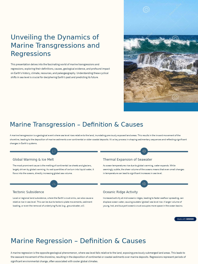 Marine Transgressions and Regressions | PDF | Sedimentary Basin ...