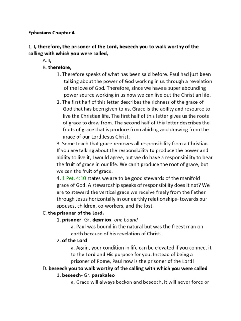 NT-081 - Ephesians Chapter 4 - RM Commentary | PDF | God The Father ...