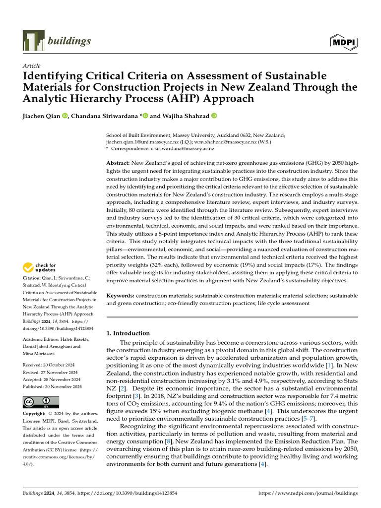 Sustainable Material Criteria for NZ Construction | PDF | Life Cycle ...