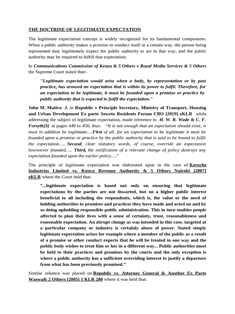 Understanding Legitimate Expectation Doctrine | PDF | Rule Of Law | Justice