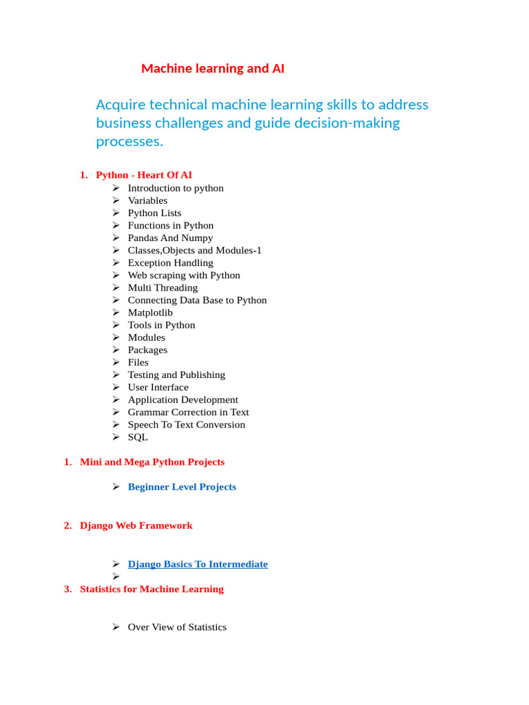Machine Learning & AI Skills Training | PDF | Machine Learning | Deep ...