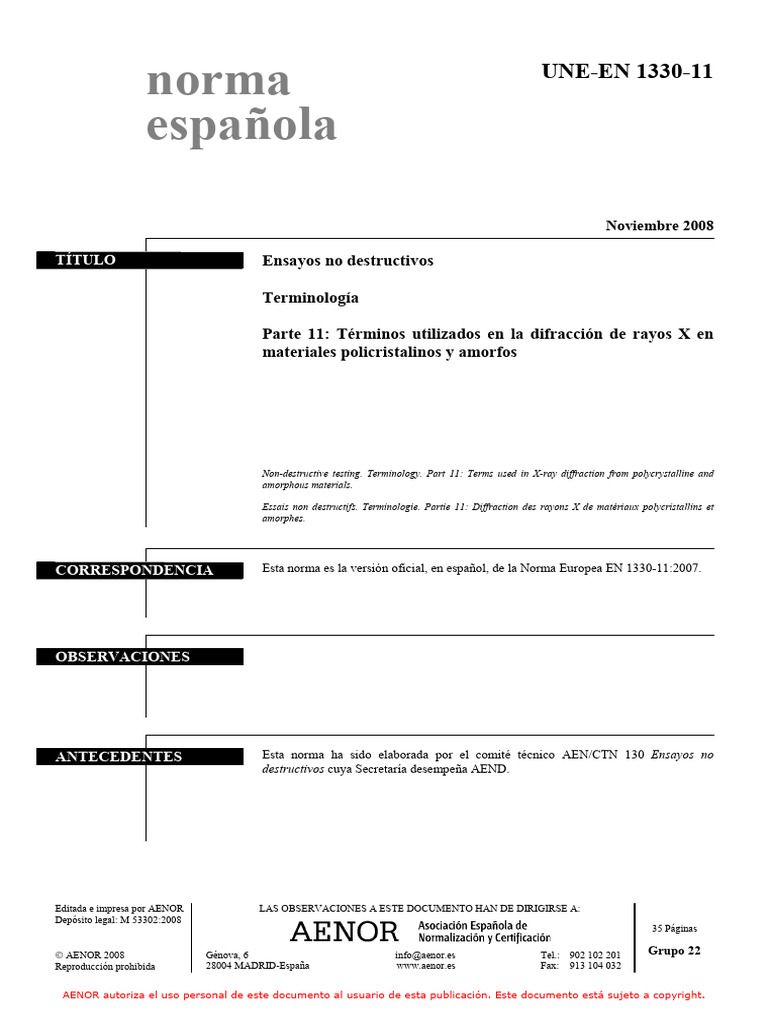 Une en - 1330 11 2008 | PDF | Difracción | Cristal