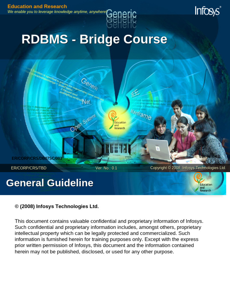 RDBMS Bridge Course Overview | PDF | Relational Model | Databases