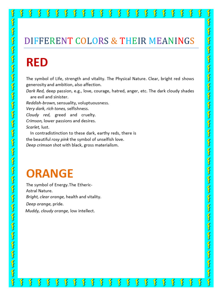 Red Color Meanings and Associations | PDF