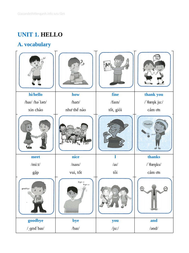 Unit 1. Hello | PDF | Linguistics