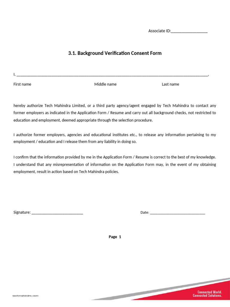 Background Verification Consent Form | PDF