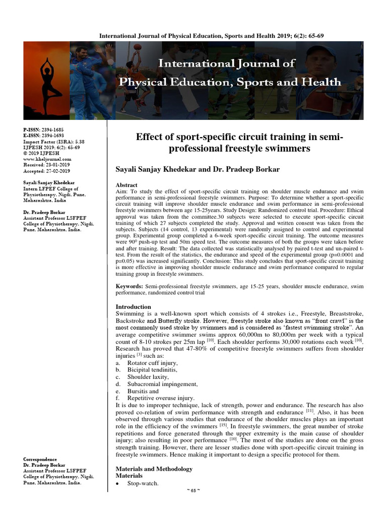 Sport-Specific Training for Swimmers | PDF | Skeletal Muscle | Swimming ...