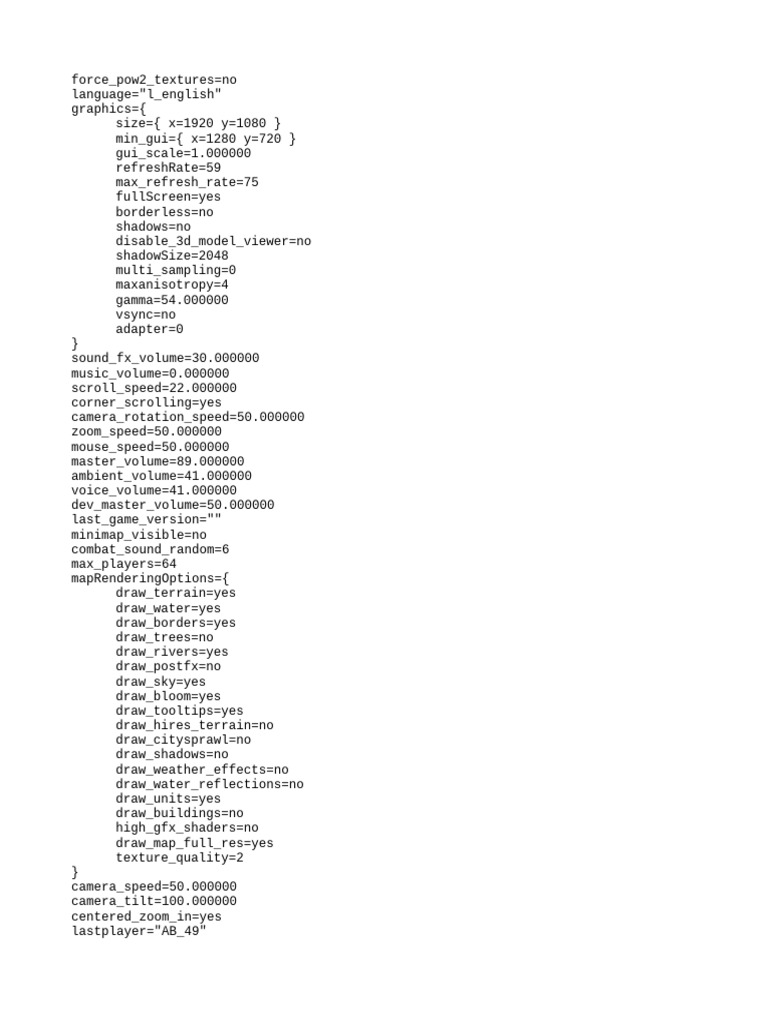 Game Graphics and Sound Settings Config | PDF