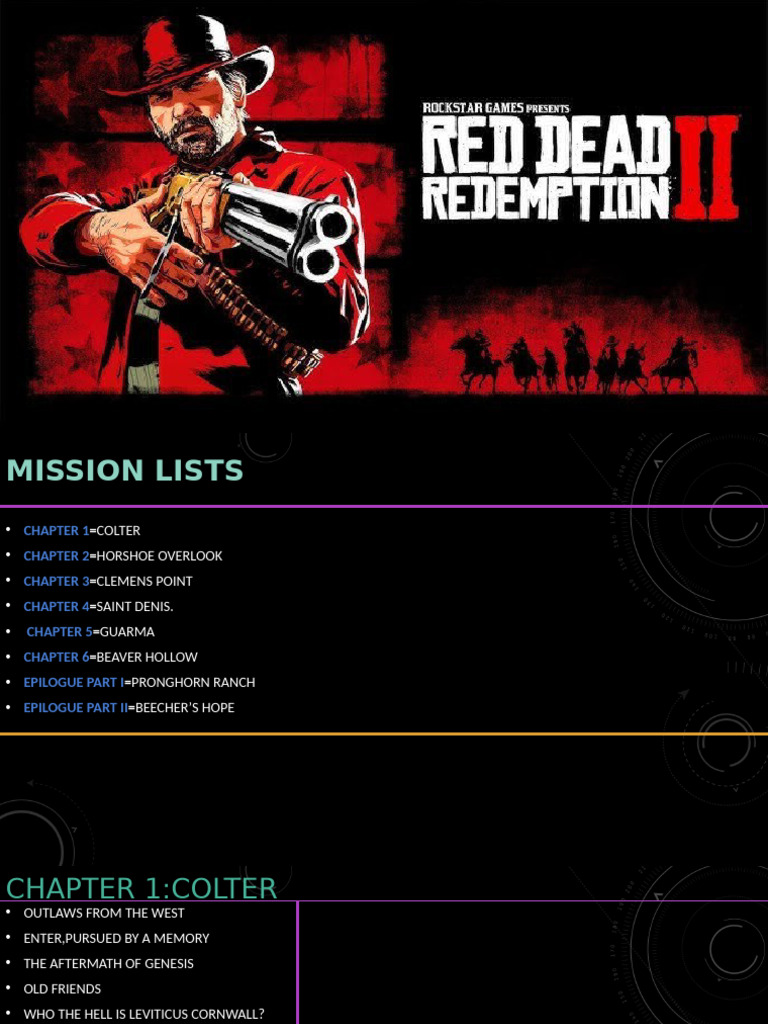 Red Dead Redemption 2 Mission Lists | PDF