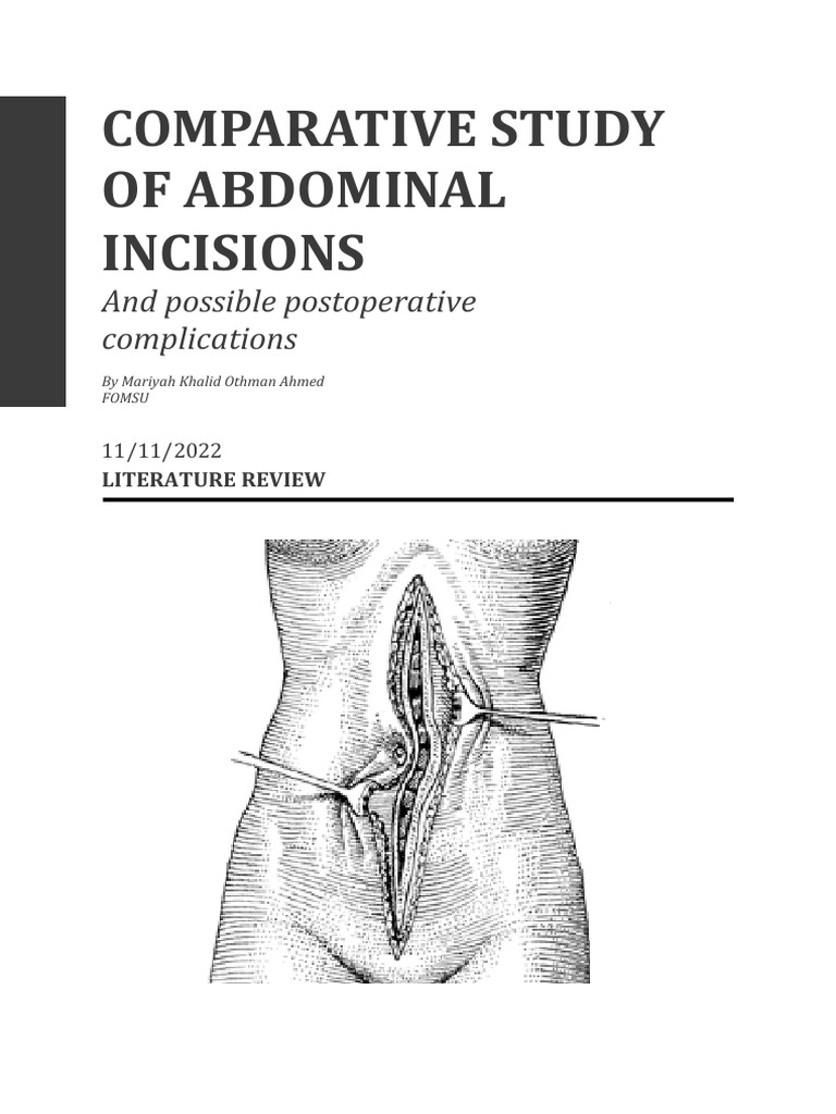 Comparative Study of Abdominal Incisions | PDF | Abdomen | Surgical Suture