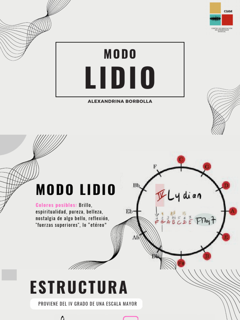 Modo Lidio: Estructura y Armonía | PDF | Acorde (Música) | Escala (música)