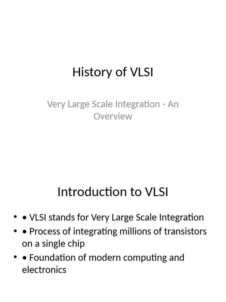 History and Evolution of VLSI | PDF