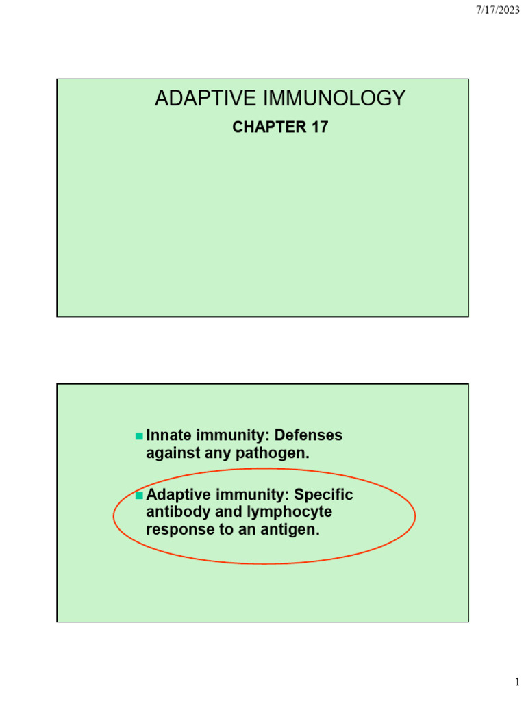 Understanding Adaptive Immunity Basics | PDF | Antigen | T Cell